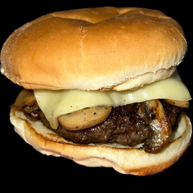Mushroom Swiss Burger.