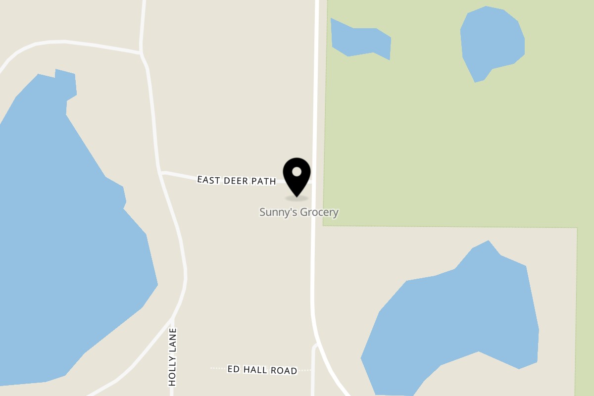 Map showing the location of Sunny's Grocery And Deli on 7848 Co Rd 374 in Donalsonville